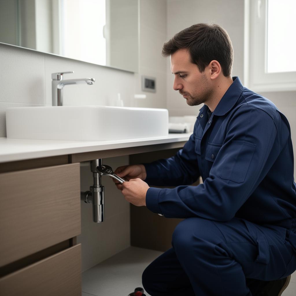 Tecnico idraulico Solvi al lavoro